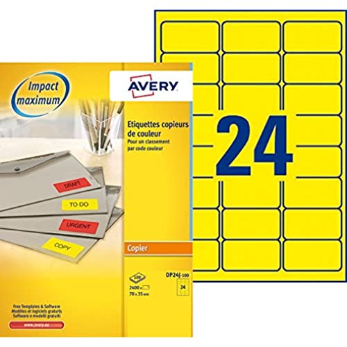 Copier Label 70x35mm Neon von Avery