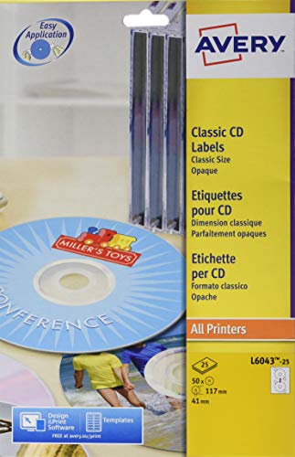 Labels cd Avery L6043 (25SH) von AVERY