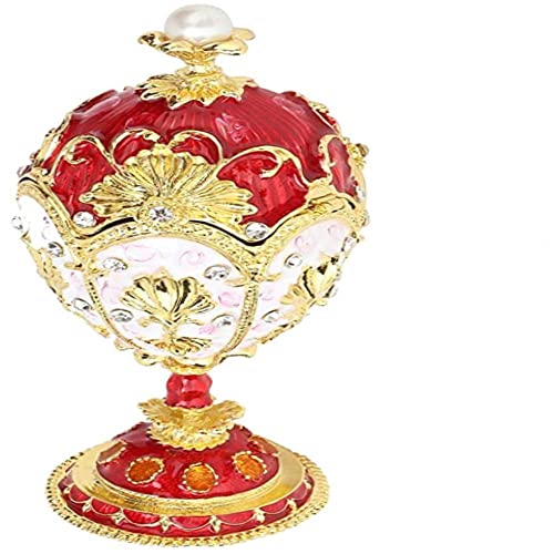 AVFORA Exquisite handgefertigte Fabergé-Ei-Schmuckschatulle – einzigartiger Schmuck-Organizer for Ringe und Ohrringe – aufklappbare Emaille-Box – perfektes Ostereier-Sammlerstück von AVFORA