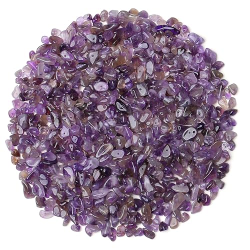 AWARDSEN 400pcs Amethyst Edelstein Perlen für Armbänder 6mm, Edelsteine Perlen Set Natürlichen Unregelmäßige Perlenarmband Selber Machen DIY Armbänder Ohrringe Schmuck Geschenke für Frauen 5-8mm von AWARDSEN