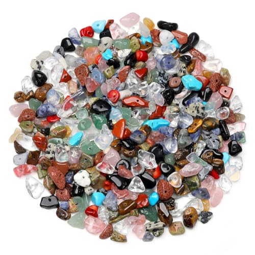 AWARDSEN 400pcs Multicolor Edelstein Perlen für Armbänder 6mm, Edelsteine Perlen Set Natürlichen Unregelmäßige Perlenarmband Selber Machen DIY Armbänder Ohrringe Schmuck Geschenke für Frauen 5-8mm von AWARDSEN