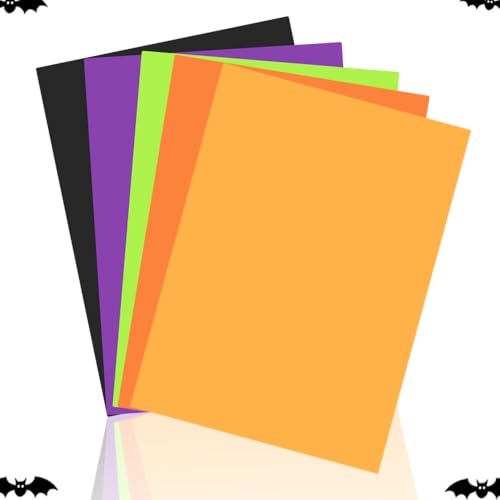 25 Stück sortiertes Halloween-Kartonpapier, schwarz, lila, grün, orange, gelb, Scrapbook-Papier für DIY, Halloween, Kartenherstellung, Hokus, Pokus, Party, Geschenk, Bastelbedarf, 21,6 x 27,9 cm von AWEELON