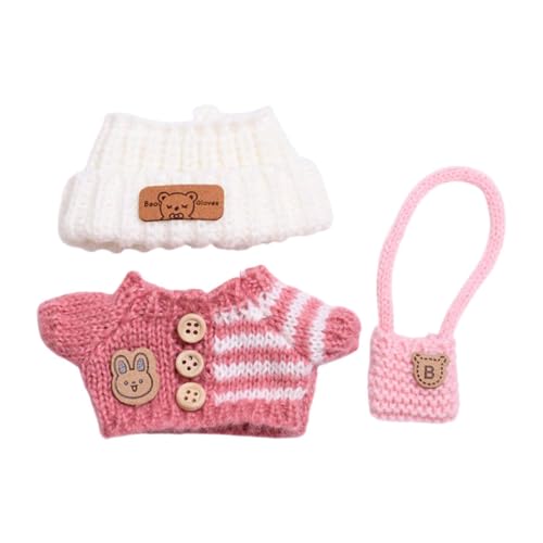 ＡＷＨＡＯ 3 Teilige Puppenpullover Und Huttasche, Outfits, Zubehör, Miniaturkleidung, Handgefertigte Kleidung für 15–17 cm Große Puppen, Thanksgiving Geschenke von ＡＷＨＡＯ