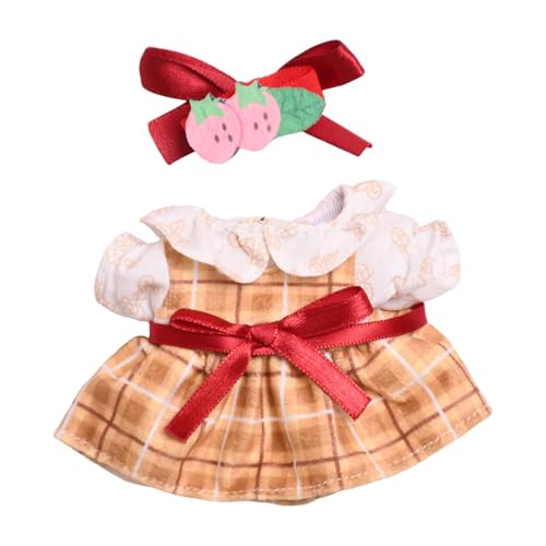AWHAO Fashion Doll Kleideranzug, Handgefertigte Kleidung mit Haarzubehördekoration, Anziehen, Weiche Stilvolle Puppenkleidung für 15 cm Puppen AWHAO Fashion Doll Kleideranzug, Handgefertigte Kleidung mit Haarzubehördekoration, Anziehen, Weiche Stilvolle Puppenkleidung für 15 cm Puppen von AWHAO