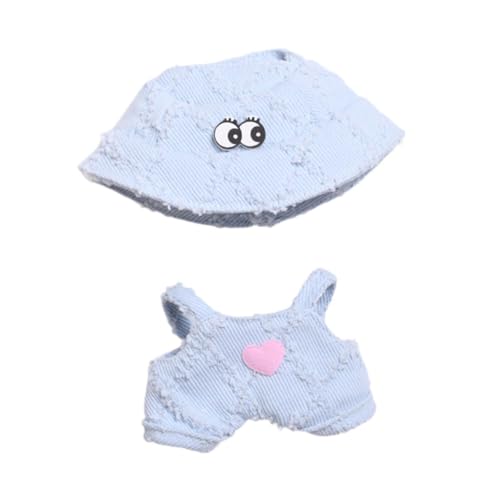 ＡＷＨＡＯ Kleidung für Mini-Puppen, Anziehset mit Hut, Geschenk für Mädchen, Outfit für Puppen von 6,69 Zoll, Blau von ＡＷＨＡＯ