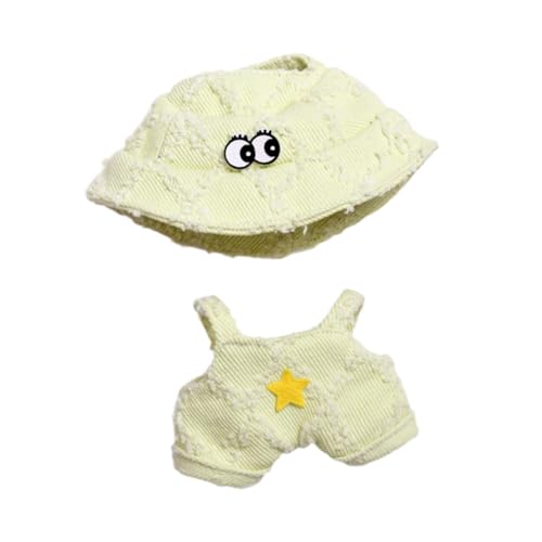 ＡＷＨＡＯ Kleidung für Mini-Puppen, Anziehset mit Hut, Geschenk für Mädchen, Outfit für Puppen von 6,69 Zoll, GrÜn von ＡＷＨＡＯ