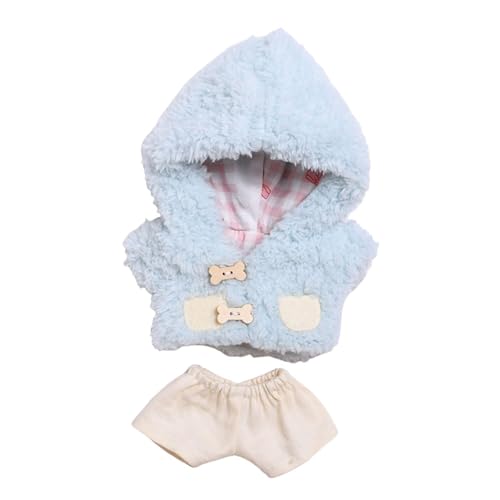 ＡＷＨＡＯ Puppen-Kapuzenpullover, Kleidung, Kostüme, Plüschpuppenzubehör, Puppen-Outfits, Puppen-Kapuzenpullover für 6,69-Zoll-Puppen, Blau von ＡＷＨＡＯ