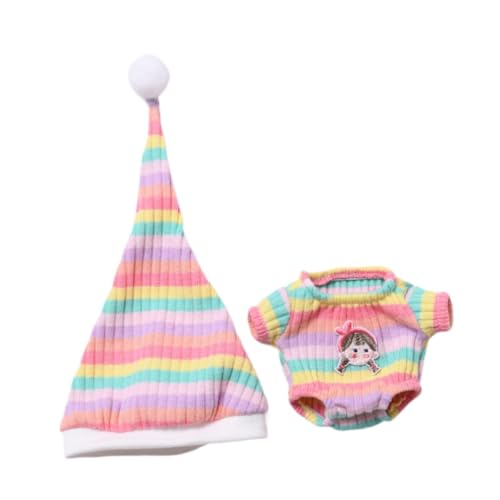 ＡＷＨＡＯ Puppen Pyjama Und Mütze, Loungewear, DIY, Pädagogische Modekleidung für Kinder, Miniatur Kleidung, Nachtwäsche für 5,91'' 6,69'', Rosa von ＡＷＨＡＯ