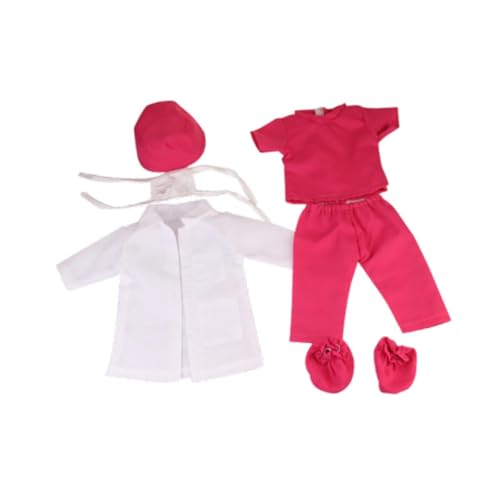 ＡＷＨＡＯ Puppenkleidung Doll Uniform 18 "18 Zoll Doll Kleidung Dolls Peeling für 18 Zoll Fashion Dolls Mädchen Amerikanische Puppen im Alter von 5 bis 7 8-10, Rotrosa von ＡＷＨＡＯ