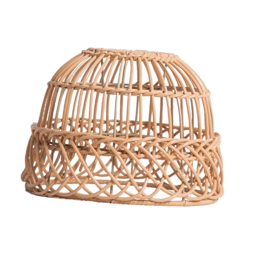 ＡＷＨＡＯ Retro-Hängelampenschirm Geflochtener Rattan Hängelampenschirm Deckenleuchte Kronleuchter Abdeckung für Hotel Home Küche Wohnzimmer, Stil C von ＡＷＨＡＯ