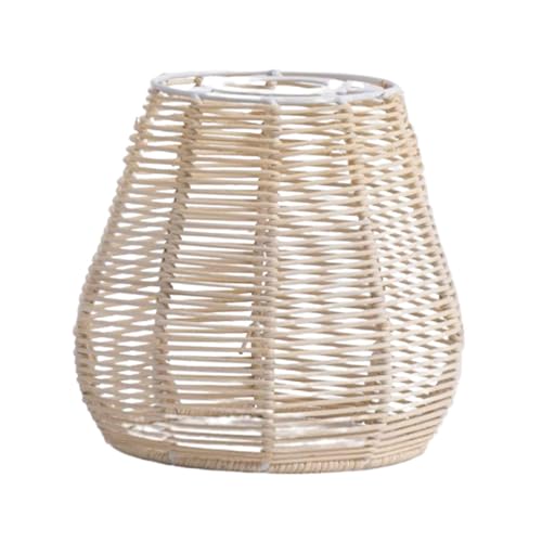 ＡＷＨＡＯ Retro-Hängelampenschirm Geflochtener Rattan Hängelampenschirm Deckenleuchte Kronleuchter Abdeckung für Hotel Home Küche Wohnzimmer, Stil L von ＡＷＨＡＯ