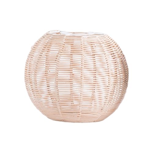 ＡＷＨＡＯ Retro-Hängelampenschirm Geflochtener Rattan Hängelampenschirm Deckenleuchte Kronleuchter Abdeckung für Hotel Home Küche Wohnzimmer, Stil N von ＡＷＨＡＯ