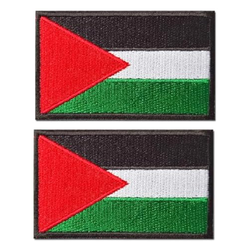 AXEN 2 Stück Palästina Flagge Patch Taktische Moral Palästinensische Flagge Loop und Haken Design Militär Uniform Emblem Patches von AXEN