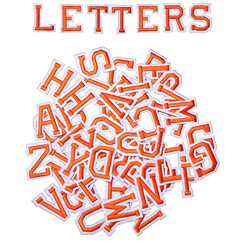 AXEN 52pcs Alphabet A to Z Patches, Iron on Sew on Letters for Clothes, Classic Orange von AXEN