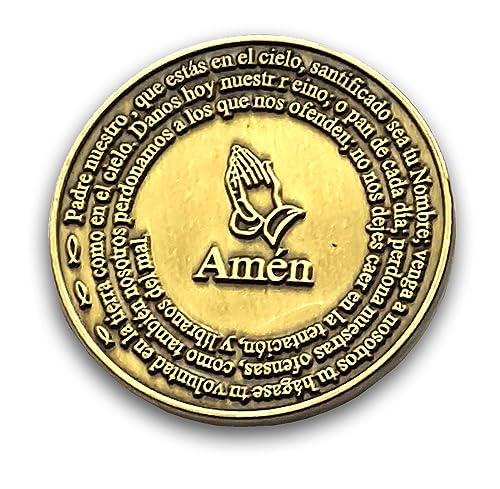 AXLorange Handschmeichler Medaille spanisch - Padre Nuestro - ca 50x4mm - antik Bronze von AXLorange