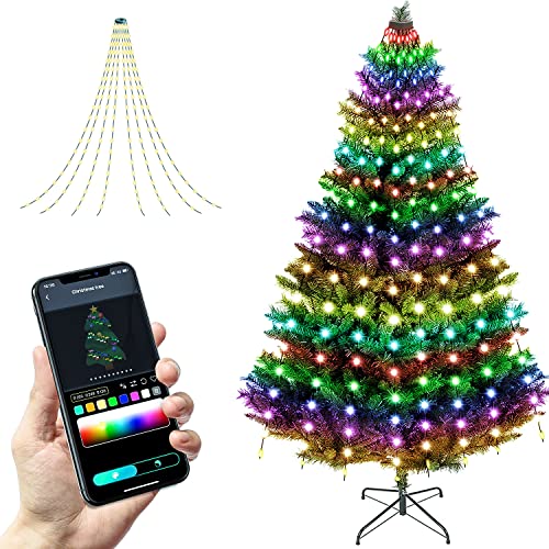 LED Lichterkette Weihnachtsbaum Strip mit App, Weihnachtsbaumschmuck Weihnachtsbeleuchtung Led Streifen Lichterketten Band Christbaumbeleuchtung Drinnen Außen Licht Leiste Weihnachten Dekoration von AYAMAYA