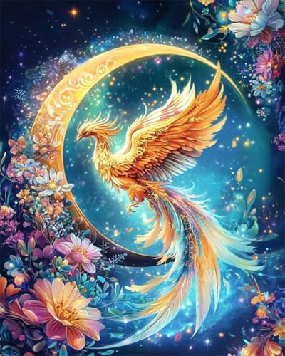 AYAOYANGGO 9CT Diy Bead Embroidery Set Fantasie-Phönix-Tier Und Mond Perlenstickerei-Set Für Erwachsene,Nadelspitze,Wandteppich Diy Seed Bead Embroidery Kits 50x60cm AYAOYANGGO 9CT Diy Bead Embroidery Set Fantasie-Phönix-Tier Und Mond Perlenstickerei-Set Für Erwachsene,Nadelspitze,Wandteppich Diy Seed Bead Embroidery Kits 50x60cm von AYAOYANGGO