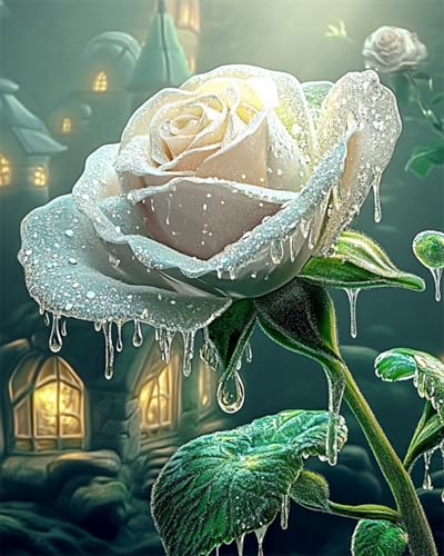 AYAOYANGGO 9CT Diy Französisches Stickset Mit Perlen Cartoon-Weiße Rose Diy-Set Mit Perlen,Handgefertigtes Perlenmalerei-Kit Aus Handarbeit,Bead Embroidery Kits Nadelkunst,Dekor 50x60cm AYAOYANGGO 9CT Diy Französisches Stickset Mit Perlen Cartoon-Weiße Rose Diy-Set Mit Perlen,Handgefertigtes Perlenmalerei-Kit Aus Handarbeit,Bead Embroidery Kits Nadelkunst,Dekor 50x60cm von AYAOYANGGO