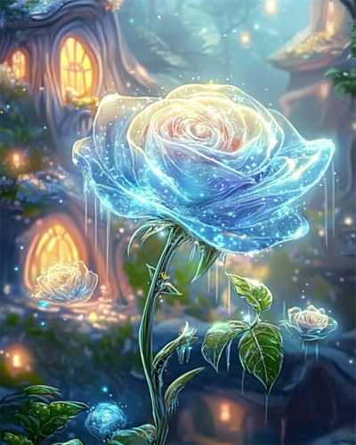 AYAOYANGGO 9CT Diy Französisches Stickset Mit Perlen Fantasieblaue Rosen Perlenstickerei-Bastelset Für Anfänger,Handarbeitsset,Vorgedrucktes Muster,Dekor,Wandkunst 50x60cm AYAOYANGGO 9CT Diy Französisches Stickset Mit Perlen Fantasieblaue Rosen Perlenstickerei-Bastelset Für Anfänger,Handarbeitsset,Vorgedrucktes Muster,Dekor,Wandkunst 50x60cm von AYAOYANGGO