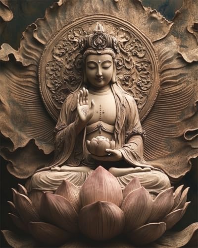AYAOYANGGO 9CT Diy Französisches Stickset Mit Perlen Retro-Buddha-Statue Nadelspitze-Bastelset,Diy-Perlenmalerei,3D-Wandteppich,Perlen-Kreuzstich-Set 50x60cm AYAOYANGGO 9CT Diy Französisches Stickset Mit Perlen Retro-Buddha-Statue Nadelspitze-Bastelset,Diy-Perlenmalerei,3D-Wandteppich,Perlen-Kreuzstich-Set 50x60cm von AYAOYANGGO