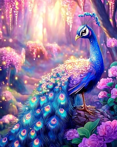 AYAOYANGGO 9CT Diy Perlen-Stickset Fantasie Wald Pfau Tier Perlenstickerei-Set Für Erwachsene,Nadelspitze,Wandteppich Diy Seed Bead Embroidery Kits 60x80cm AYAOYANGGO 9CT Diy Perlen-Stickset Fantasie Wald Pfau Tier Perlenstickerei-Set Für Erwachsene,Nadelspitze,Wandteppich Diy Seed Bead Embroidery Kits 60x80cm von AYAOYANGGO