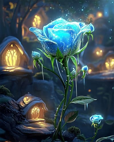 AYAOYANGGO 9CT Diy Perlenstickerei Set Fantasieblaue Rosen Perlenstickerei-Bastelset Für Anfänger,Handarbeitsset,Vorgedrucktes Muster,Dekor,Wandkunst 50x60cm AYAOYANGGO 9CT Diy Perlenstickerei Set Fantasieblaue Rosen Perlenstickerei-Bastelset Für Anfänger,Handarbeitsset,Vorgedrucktes Muster,Dekor,Wandkunst 50x60cm von AYAOYANGGO