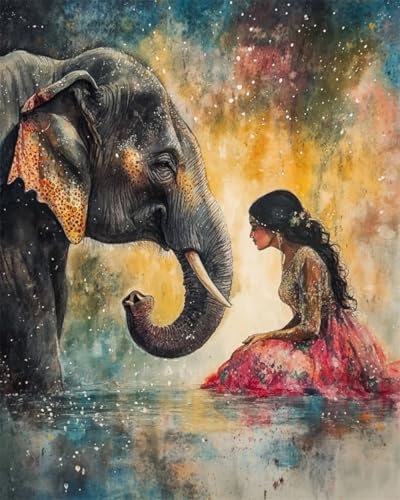 AYAOYANGGO 9CT Diy Stickerei-Set Mit Perlen Fantasie Elefant Und Frau Bead Embroidery Kit Kreuzstich,Nadelspitze,Handarbeit,Wandteppich-Set,Perlenstickerei-Muster,3D-Stickset 50x60cm AYAOYANGGO 9CT Diy Stickerei-Set Mit Perlen Fantasie Elefant Und Frau Bead Embroidery Kit Kreuzstich,Nadelspitze,Handarbeit,Wandteppich-Set,Perlenstickerei-Muster,3D-Stickset 50x60cm von AYAOYANGGO