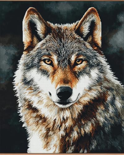 AYAOYANGGO DIY Kreuzstich-Sets Mit Perlen Wolf Tier Perlenstickerei-Bastelset Für Anfänger,Handarbeitsset,Vorgedrucktes Muster,Dekor,Wandkunst 40x50cm AYAOYANGGO DIY Kreuzstich-Sets Mit Perlen Wolf Tier Perlenstickerei-Bastelset Für Anfänger,Handarbeitsset,Vorgedrucktes Muster,Dekor,Wandkunst 40x50cm von AYAOYANGGO