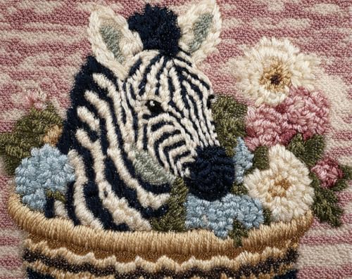 AYAOYANGGO Tier Knüpfteppich Set Vorgedrucktblumenkorb Und Zebra Kreuzstich-Set Für Kinder Und Erwachsene,Diy-Handarbeit,Knüpfteppich-Sets,Häkelteppich 33x45in AYAOYANGGO Tier Knüpfteppich Set Vorgedrucktblumenkorb Und Zebra Kreuzstich-Set Für Kinder Und Erwachsene,Diy-Handarbeit,Knüpfteppich-Sets,Häkelteppich 33x45in von AYAOYANGGO