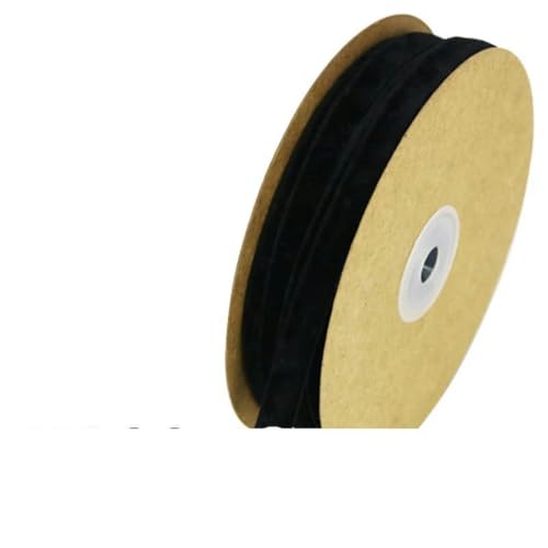 (10 Meter/Rolle) 10 mm Samtband, weihnachtliche Spitzenbänder, Großhandel, Verpackungsdekoration, handgefertigte Weihnachts- und Partydekoration, schwarz, 10 mm von AYHTUD