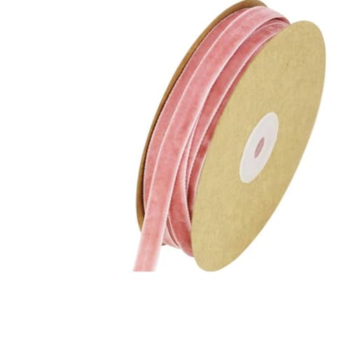 (10 Meter/Rolle) 10 mm Samtband, weihnachtliche Spitzenbänder, Großhandel, Verpackungsdekoration, handgefertigte Weihnachtsfeier-Dekoration, Fleischrosa, 10 mm von AYHTUD