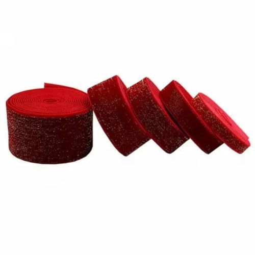 1 Rolle rote Samtbänder DIY Haarnadeln Girlande Dekor Geschenkband-Rot-10mm von AYHTUD