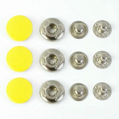 10/20 Sets 12–17 mm bunte Druckknöpfe Druckknöpfe zum Nähen von Lederhandwerk, Kleidung, Taschen, Dekorationszubehör-Gelb-17 mm 831-20 Sets von AYHTUD