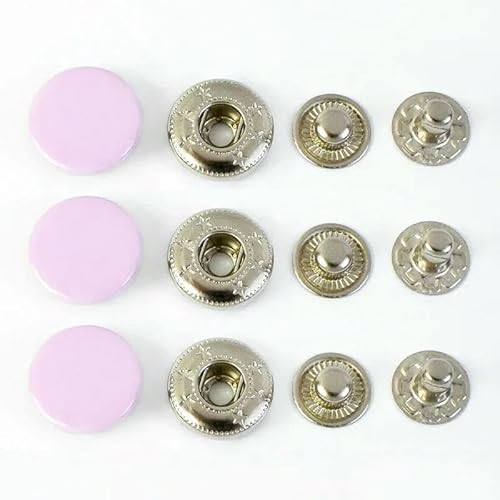 10/20 Sets 12–17 mm bunte Druckknöpfe Druckknöpfe zum Nähen von Lederhandwerk, Kleidung, Taschen, Dekorationszubehör-Rosa-17 mm 831-10 Sets von AYHTUD