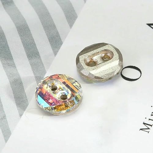 10 Stück Kristall-Diamant-Glasknöpfe für Damenkleidung, Hemden, Dekoration, zwei Löcher, Kleiderknopf, 10 mm, mehrfarbig, 10 mm 10 Stück Kristall-Diamant-Glasknöpfe für Damenkleidung, Hemden, Dekoration, zwei Löcher, Kleiderknopf, 10 mm, mehrfarbig, 10 mm von AYHTUD