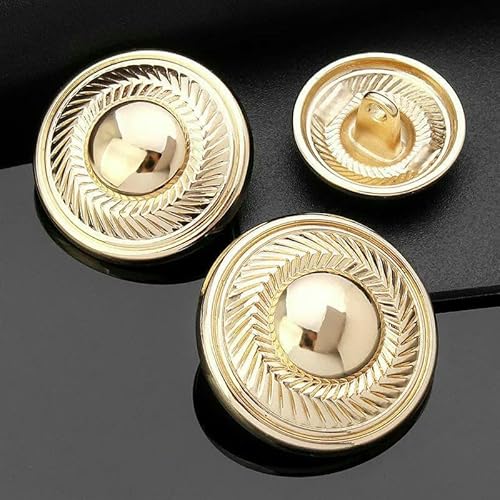 10 Stück Vintage-Metallknöpfe, hochwertiger Anzug, Trenchcoat, Vintage, goldener runder Mantel, dekorative Knöpfe, Zubehör, 5–99–14–23,0 mm 10 Stück Vintage-Metallknöpfe, hochwertiger Anzug, Trenchcoat, Vintage, goldener runder Mantel, dekorative Knöpfe, Zubehör, 5–99–14–23,0 mm von AYHTUD