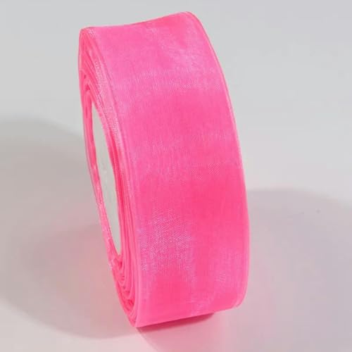 10 Yards/Los transparentes Chiffonband, Organza-Satinbänder zum Verpacken, Dekorieren, Hochzeitssträuße, Partykranz, Spitzenstoff-005-52 mm von AYHTUD