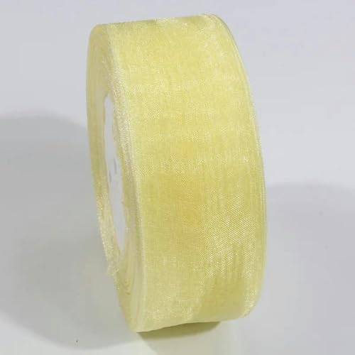 10 Yards/Los transparentes Chiffonband, Organza-Satinbänder zum Verpacken, Dekorieren, Hochzeitssträuße, Partykranz, Spitzenstoff-009-25 mm von AYHTUD