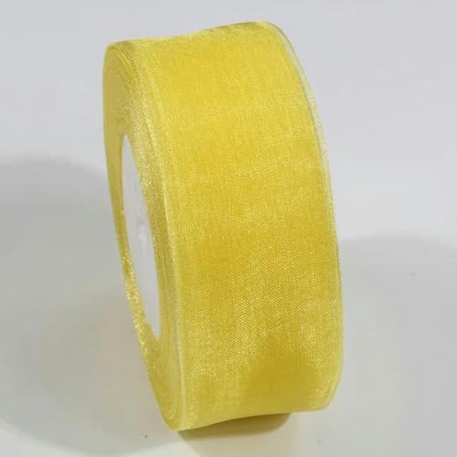 10 Yards/Los transparentes Chiffonband, Organza-Satinbänder zum Verpacken, Dekorieren, Hochzeitssträuße, Partykranz, Spitzenstoff-015–25 mm von AYHTUD