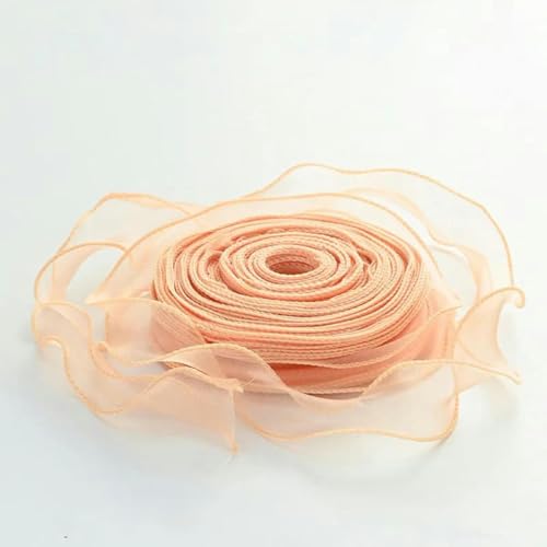 10 Yards/Rolle transparentes Chiffonband, Organza-Satinbänder zum Verpacken, Dekorieren, Hochzeitssträuße, Kränze, Nähzubehör-Champagner-10 Yards (9 m) von AYHTUD