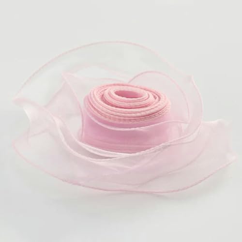 10 Yards/Rolle transparentes Chiffonband, Organza-Satinbänder zum Verpacken, Dekorieren, Hochzeitssträuße, Kränze, Nähzubehör-Schönheitsrosa-10 Yards (9 m) von AYHTUD