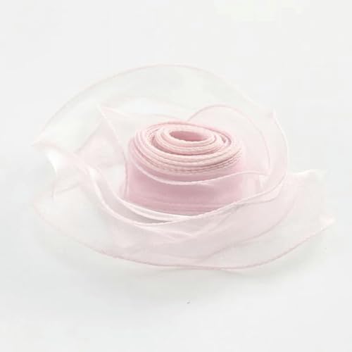 10 Yards/Rolle transparentes Chiffonband, Organza-Satinbänder zum Verpacken, Dekorieren, Hochzeitssträuße, Kränze, Nähzubehör-Seeanemonenrosa-10 Yards (9 m) von AYHTUD