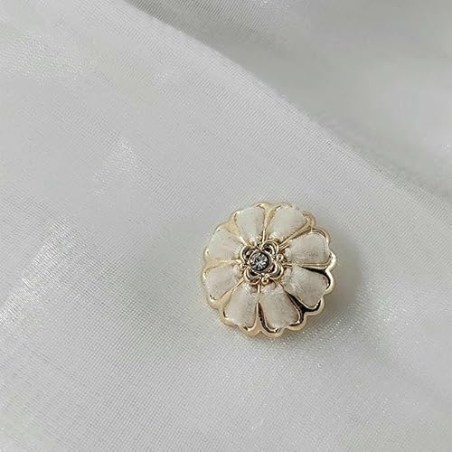 18/20/23/25 MM, bunte handgefertigte Ösenknöpfe mit Blumenmuster für Kleidung, modisches Dekor, Metallknopf zum Nähen, DIY, beige, 20 mm, 6 Stück von AYHTUD