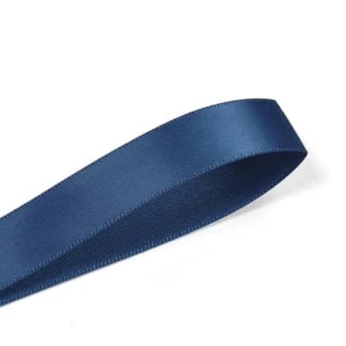 25 28 32 38 mm 100 Yards/Los Einseitiges Satinband Lila für Party-Hochzeitsdekoration Handgemachte Rosenblumen Basteln - Helles Marineblau 365-25 mm von AYHTUD