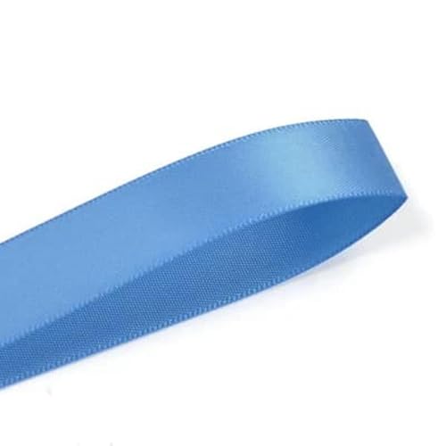 25 28 32 38 mm 100 Yards/Los doppelseitiges Satinband hell- und dunkelblau für Party-Hochzeitsdekoration handgefertigte Rosenblüten-Capriblau 337–38 mm von AYHTUD