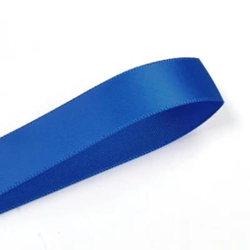 25 28 32 38 mm 100 Yards/Los doppelseitiges Satinband hell- und dunkelblau für Party-Hochzeitsdekoration handgefertigte Rosenblüten-elektrisches Blau 352-28 mm von AYHTUD