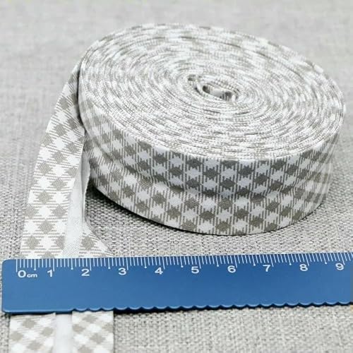 25 mm Schrägband, 100% Baumwolle, karierte Stoffe, Kederstreifen für DIY-Nähbänder, 05–25 mm x 10 Meter 25 mm Schrägband, 100% Baumwolle, karierte Stoffe, Kederstreifen für DIY-Nähbänder, 05–25 mm x 10 Meter von AYHTUD