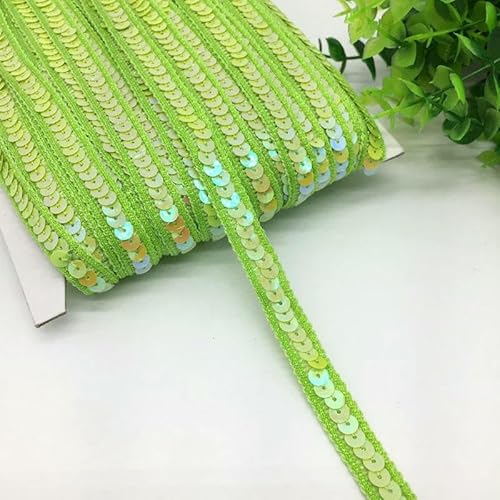 3 Yards 13,0 mm Paillettenband Spitzenbesatz Paillettenstoff für Kleider Kleidung Kopfschmuck Braut Nähzubehör DIY-Hellgrün von AYHTUD