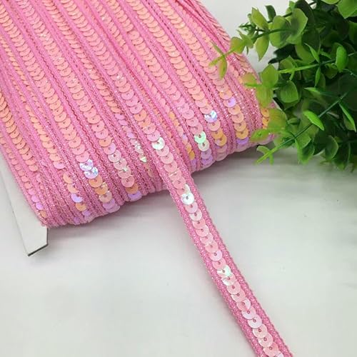 3 Yards 13,0 mm Paillettenband Spitzenbesatz Paillettenstoff für Kleider Kleidung Kopfschmuck Braut Nähzubehör DIY-Rosa von AYHTUD