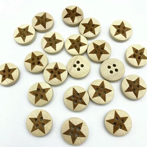 30 Stück 15 mm verschiedene Stile von gemischten Holzknöpfen, runder Knopf mit Monogramm „Love“ für Scrapbooking für Hochzeitsdeko, Nähen-30 von AYHTUD